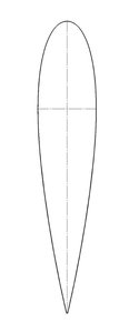 Line drawing of a naca profile rudder