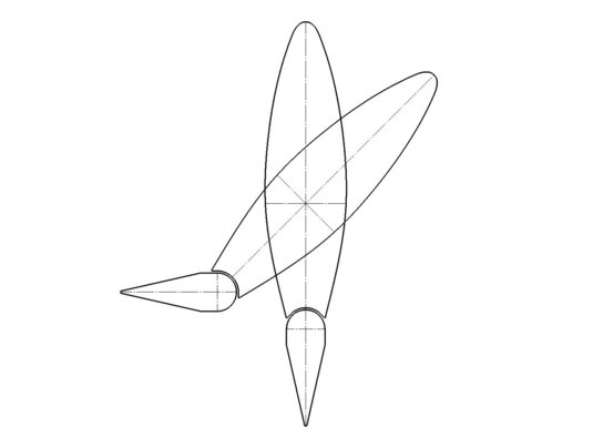 Line drawing of the popular becker flap rudder