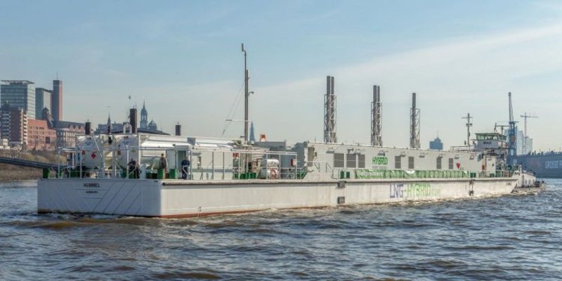 LNG barge at Hamburg harbour